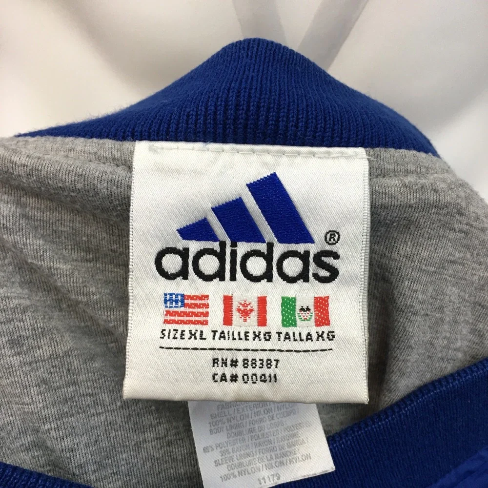 VINTAGE Adidas Track Windbreaker Jacket Logo‎ Stripes Pullover Mens XL